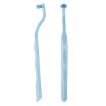 Toothbrush for braces, implants and dentures, Blue